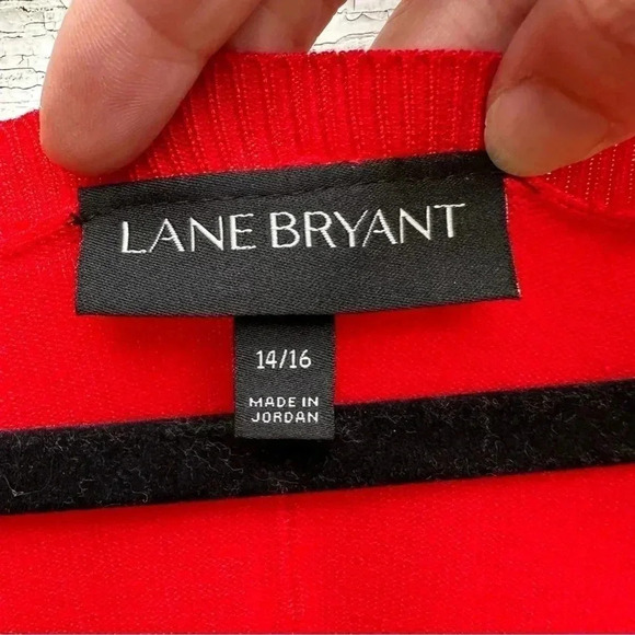 Lane Bryant Womens Sweater Plus Size 14/16 Red Pullover - Picture 2 of 4